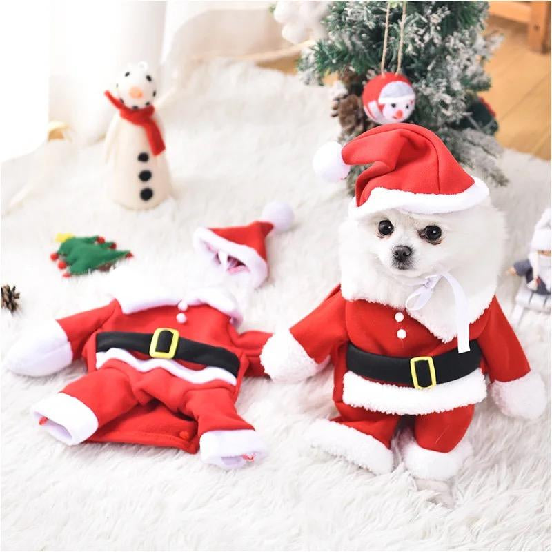 Pet Costume Clothes Santa Claus Dog Costume Winter Puppy Pet