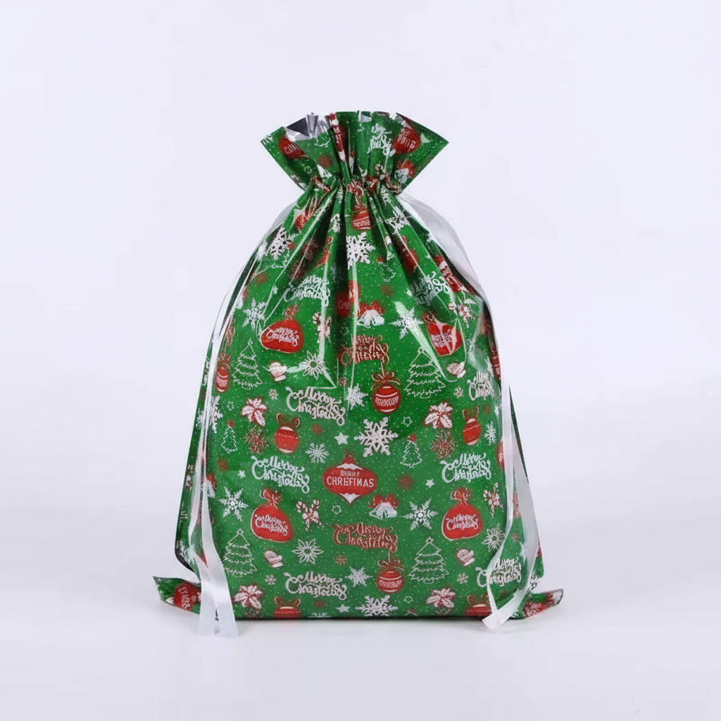 Christmas Gift Bags 5PCS Stand up Drawstring Foil Gift Wrapping Sacks Pouches for Xmas Presents Party Favor Decoration Supplies