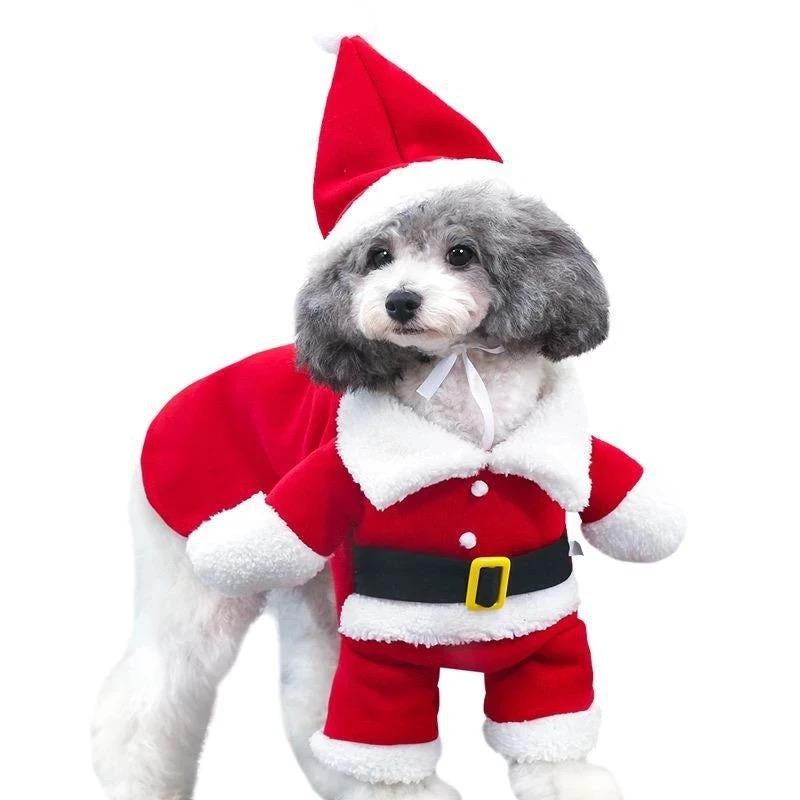 Pet Costume Clothes Santa Claus Dog Costume Winter Puppy Pet