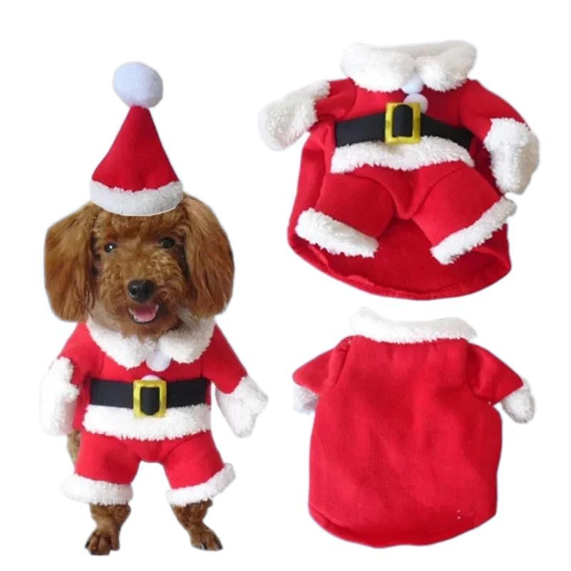 Pet Costume Clothes Santa Claus Dog Costume Winter Puppy Pet