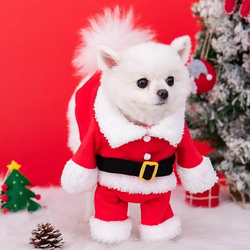 Pet Costume Clothes Santa Claus Dog Costume Winter Puppy Pet
