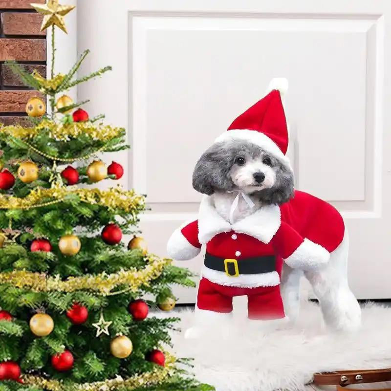 Pet Costume Clothes Santa Claus Dog Costume Winter Puppy Pet